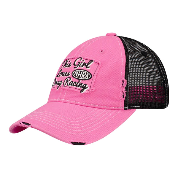Ladies This Girl Loves Drag Racing Hat