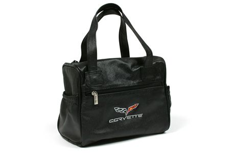 C6 Embroidered Leather Car Care Kit Bag