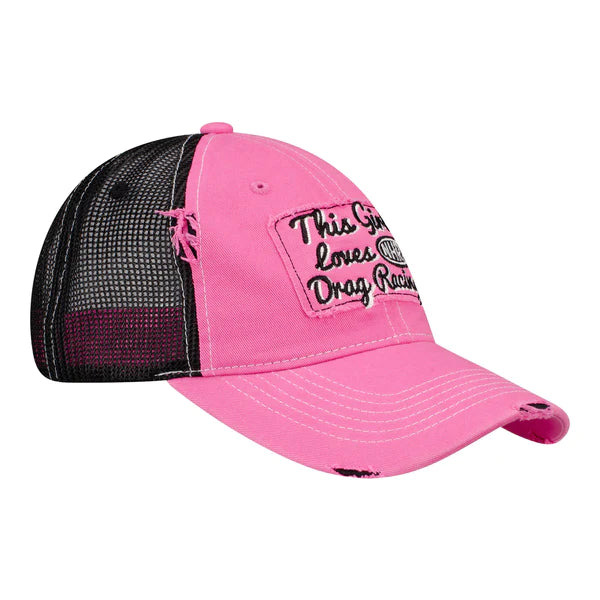Ladies This Girl Loves Drag Racing Hat