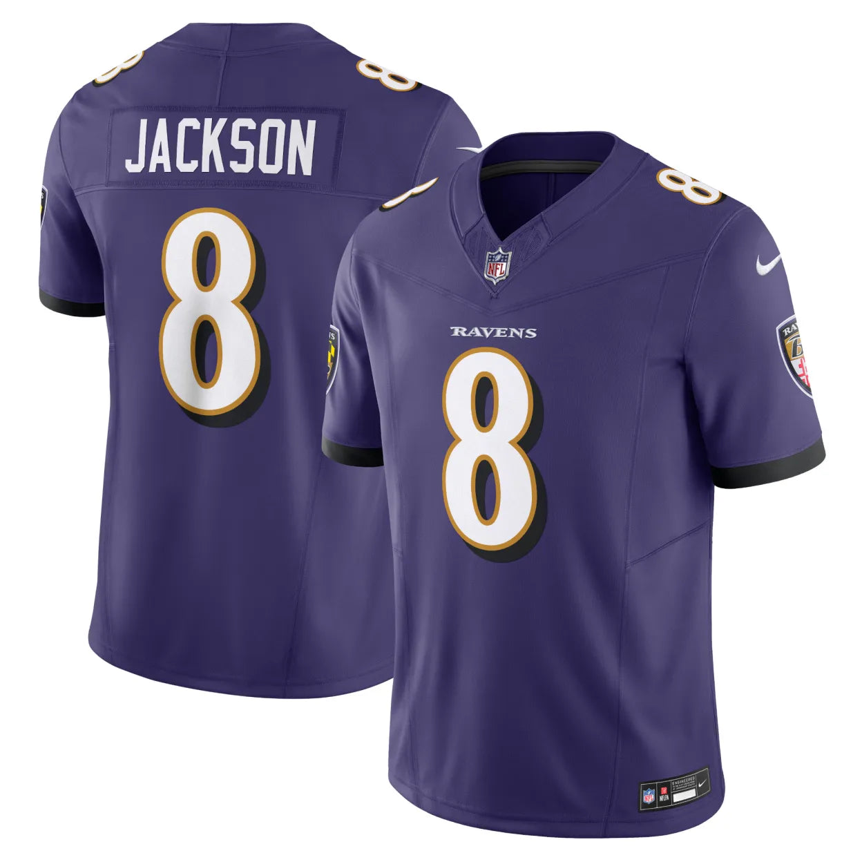 Nike Ravens #8 Lamar Jackson Purple Team Jersey