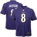 Nike Ravens #8 Lamar Jackson Purple Team Jersey