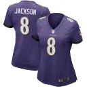 Nike Ravens #8 Lamar Jackson Purple Team Jersey