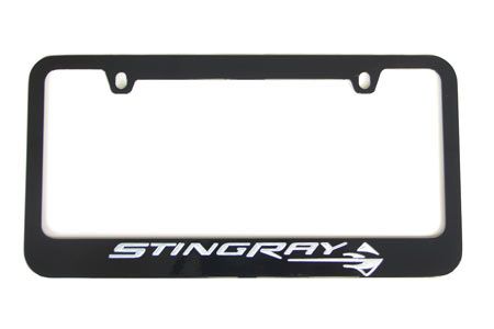 14-19 Black License Plate Frame w/Stingray Emblem