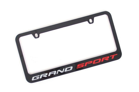 17-19 Black License Plate Frame w/C7 Grand Sport