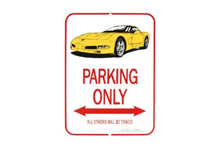 97-04 Yellow Coupe Parking Sign