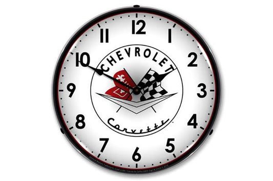 1956-1957 Corvette Emblem LED Lighted Wall Clock